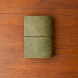 シンプル手帳カバー＜トラベラーズノートパスポートサイズ＞オリーブグリーン 2枚目の画像
