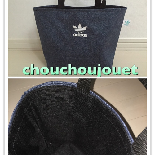 adidasパンサー×ゴールド 新作トートバック♡ レディース モノグラム メッシュキャンバスショッパーバッグ