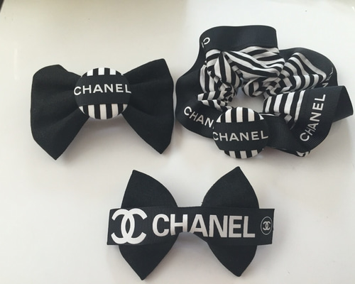 【25P/国内発送/ポップで可愛い♪】CHANEL リボンシュシュ ☆ガーリーなリボンが可愛い♪【CHANEL】リボン シュシュ