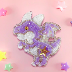 ユニコーンのビーズ刺繍ブローチ ピンク ブローチ たまこ 通販 7366906