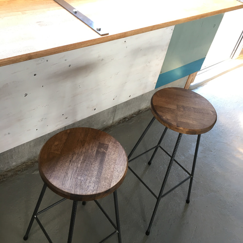 アイアンハイスツール丸 650 ブラック カウンターチェア チェア 椅子