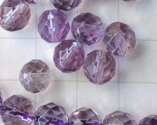 90 スモーキーアメジスト8mm AAA 4石 茶水晶と紫水晶の混在するレアな