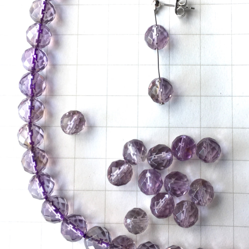 90 スモーキーアメジスト8mm AAA 4石 茶水晶と紫水晶の混在するレアな