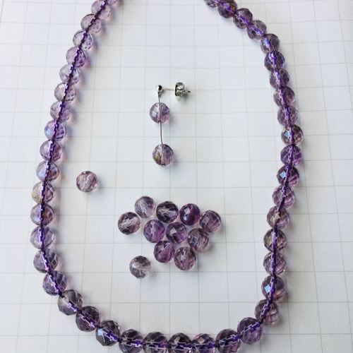 90 スモーキーアメジスト8mm AAA 4石 茶水晶と紫水晶の混在するレアな