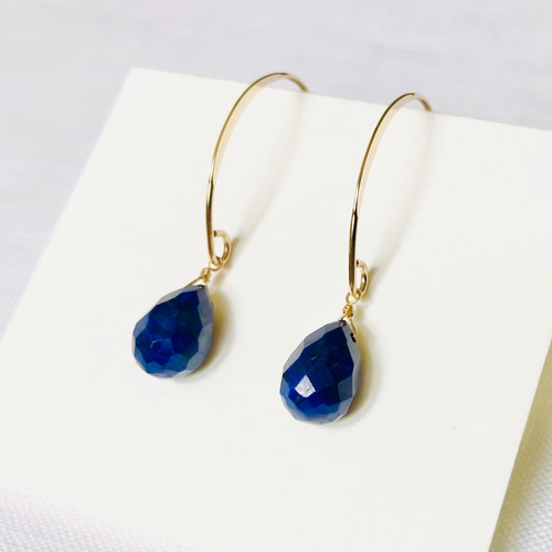 55 ラピスラズリ イヤリングピアス用1ペア 瑠璃 最高品質ラピス ブリオ  