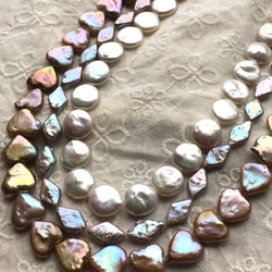 #157 湖水真珠　高品質コインパール　イヤリングピアス用1ペア　なめらかメタリック白　高品質淡水真珠 8枚目の画像