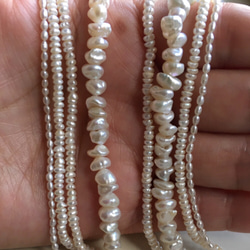 ラスト1 #236 淡水真珠　3㍉ 極小ロンデル  1連約39.5cm センターホール　小粒パール 8枚目の画像