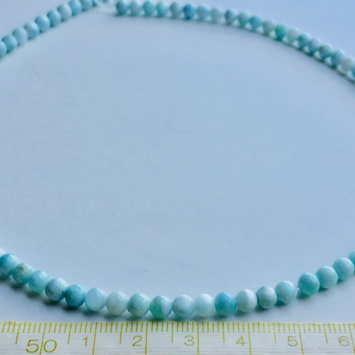 新品 未使用 約13.7㎜玉 天然 ラリマー ブルーペクトライト ブレスレット 高品質++]ラリマーブレスレット（約14mm玉）☆現品動画あり - 埼玉県