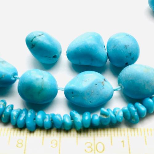 47 ターコイズ タンブル 大粒ナゲット 1石 スカイブルー トルコ石