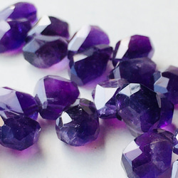 #31 アメジストAA++ 濃色　タンブルカット【1ペア】クレオパトラ　紫水晶　ハンドメイド素材　 1枚目の画像