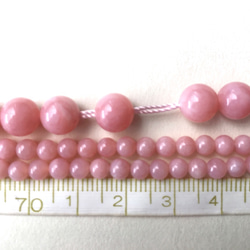 #38 いちごシェイクのピンクオパール AAA 4ミリ丸玉　1連約39㎝ 淡いピンク　ミルキーピンク 7枚目の画像