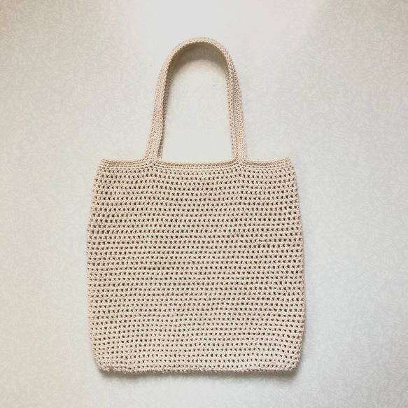 手編みのメッシュトートバッグ 3枚目の画像