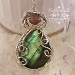 ~☆魔幻拉長石 天然石 項鍊 吊墜水晶 Labradorite Pandent Necklace 925 Silver 第2張的照片