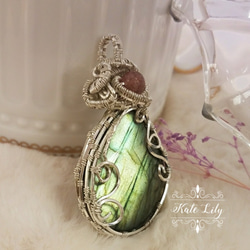 ~☆魔幻拉長石 天然石 項鍊 吊墜水晶 Labradorite Pandent Necklace 925 Silver 第4張的照片