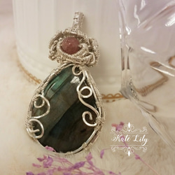 ~☆魔幻拉長石 天然石 項鍊 吊墜水晶 Labradorite Pandent Necklace 925 Silver 第3張的照片