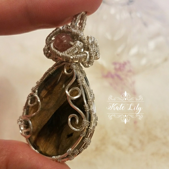 ~☆魔幻拉長石 天然石 項鍊 吊墜水晶 Labradorite Pandent Necklace 925 Silver 第5張的照片