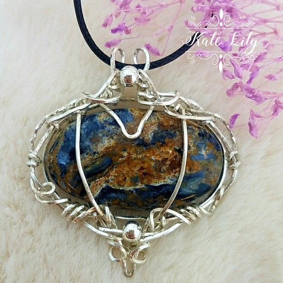 ☆彼得石 純銀吊墜 頸鏈水晶 Pietersite Silver Necklace 第1張的照片