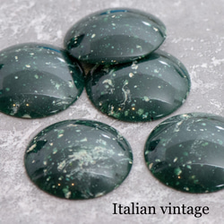イタリアヴィンテージカボション　緑　アクリル 　ルーサイト　貼り付けパーツ　大理石風 1枚目の画像