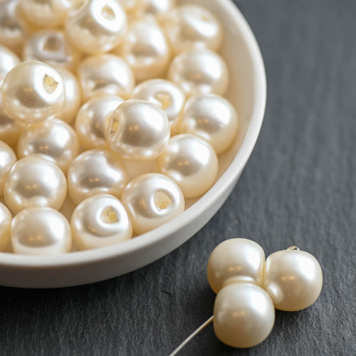 鈴丸ビーズ アクリルビーズ パール 14ミリ 10個 すず丸 スズマル