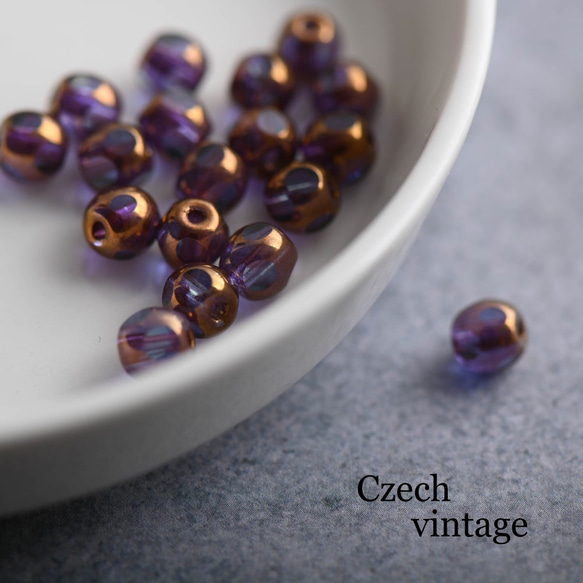 チェヴィンテージビーズ ウィンドウビーズ 多面カット ゴールド  