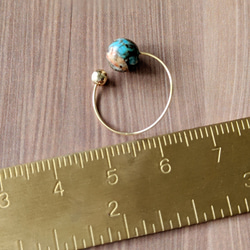 售罄牡蠣銅綠松石耳環（金/銀）也用作無孔圈耳環♡ 第6張的照片