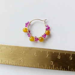 Ruby & Golden mastard  Yellow  Hoop ピアス or イヤリング 4枚目の画像