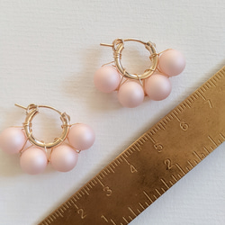 14kgf櫻桃色絲質珍珠大耳環或耳環（SV925可用） 第6張的照片