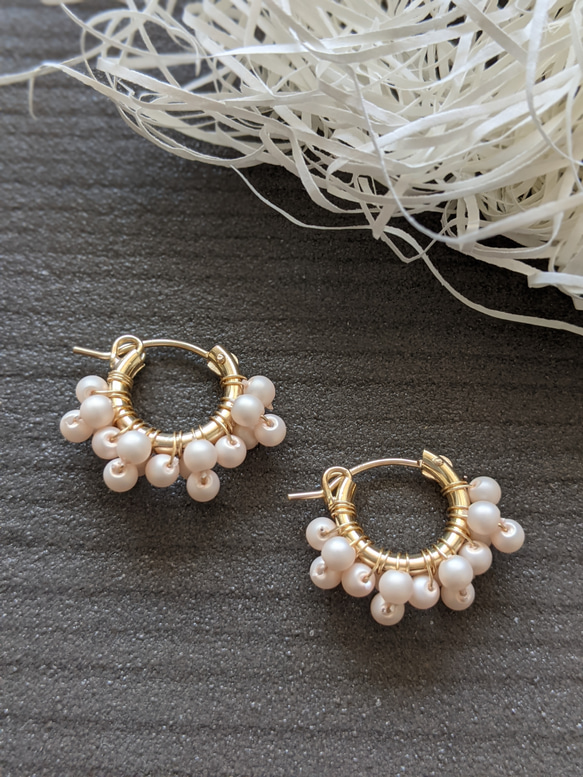 14kgf 淡粉紅珍珠* 耳環 *耳環或耳環（SV925 可能） 第4張的照片