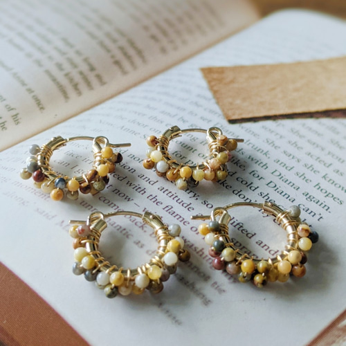 14kgf crazy-race agate 【agate】クレイジーレースアゲートピアスor