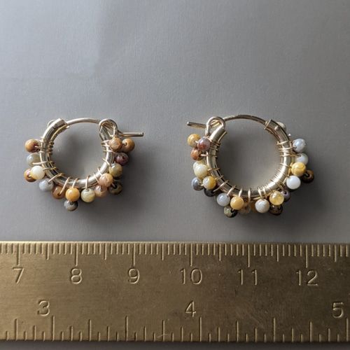 14kgf crazy-race agate 【agate】クレイジーレースアゲートピアスor