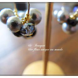 14kgf棉珍珠漸變圈形耳環或耳環（SV925可接受） 第2張的照片