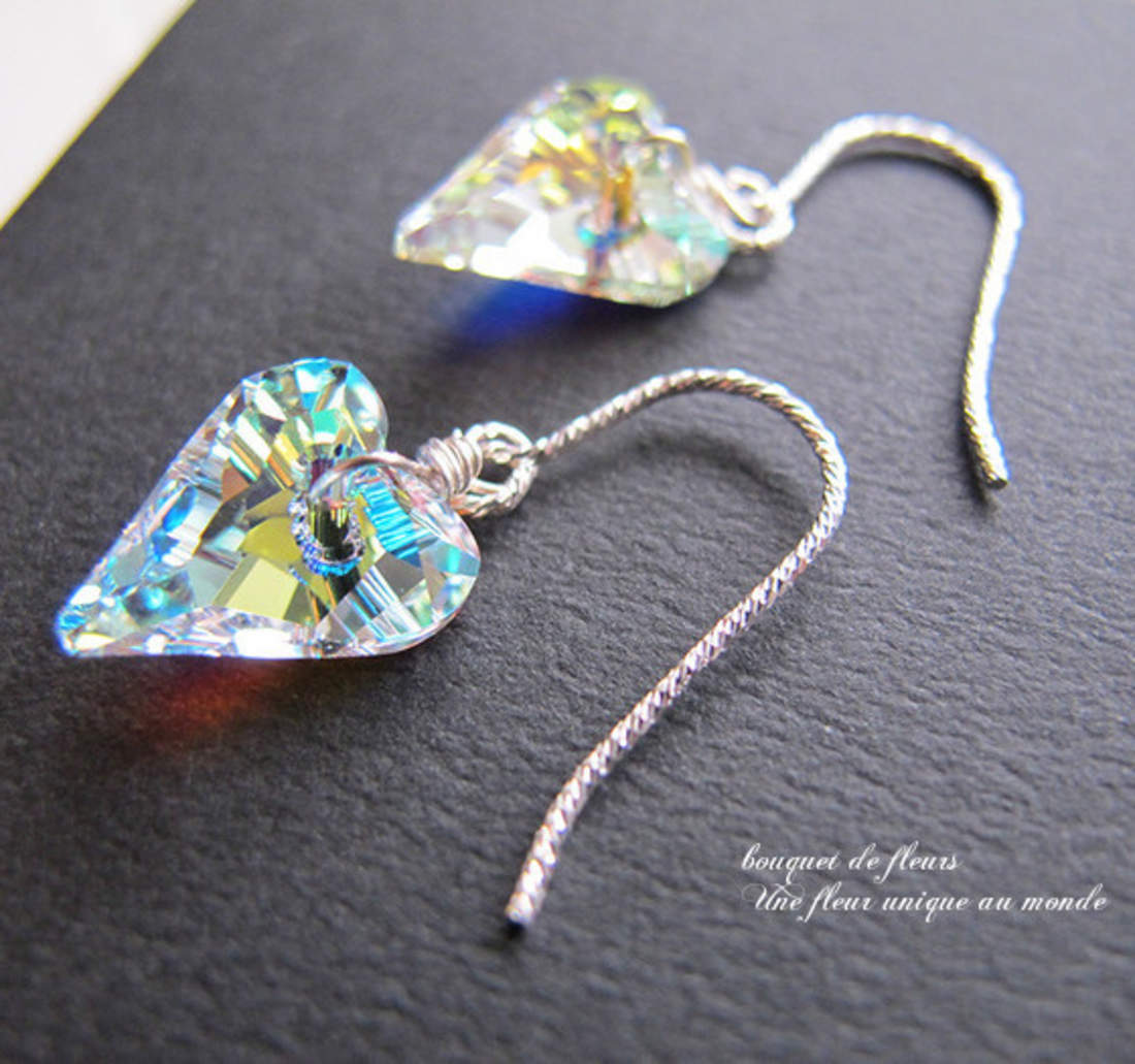 Dior共同開発 ◆クリスタルハートピアスorイヤリング サージカルステンレス SV925/14kgf 金アレ