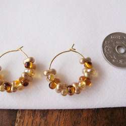 14kgf Amber gradation *琥珀色グラデーション* フープピアス 5枚目の画像