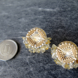 天然石黃水晶花絲耳環或耳環 第4張的照片
