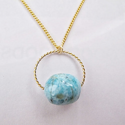 magnesite  turquoise ネックレス(14KGF-SV925可) 1枚目の画像