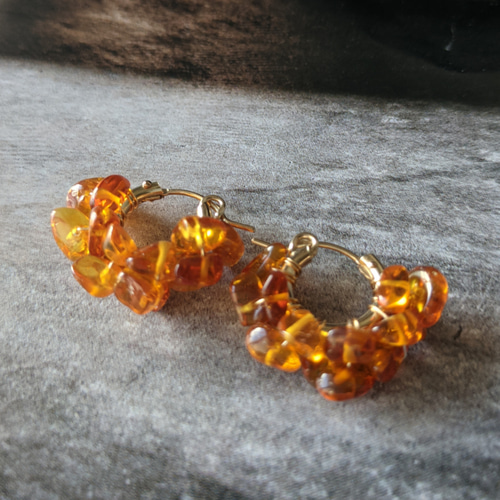silver》琥珀 ピアス C-10 | Cypres d'or