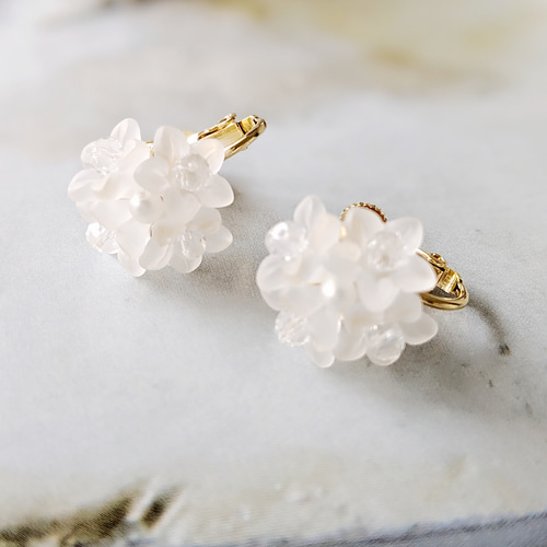 anemone *花言葉【あなたを愛す】アネモネイチリンソウ イヤリングor