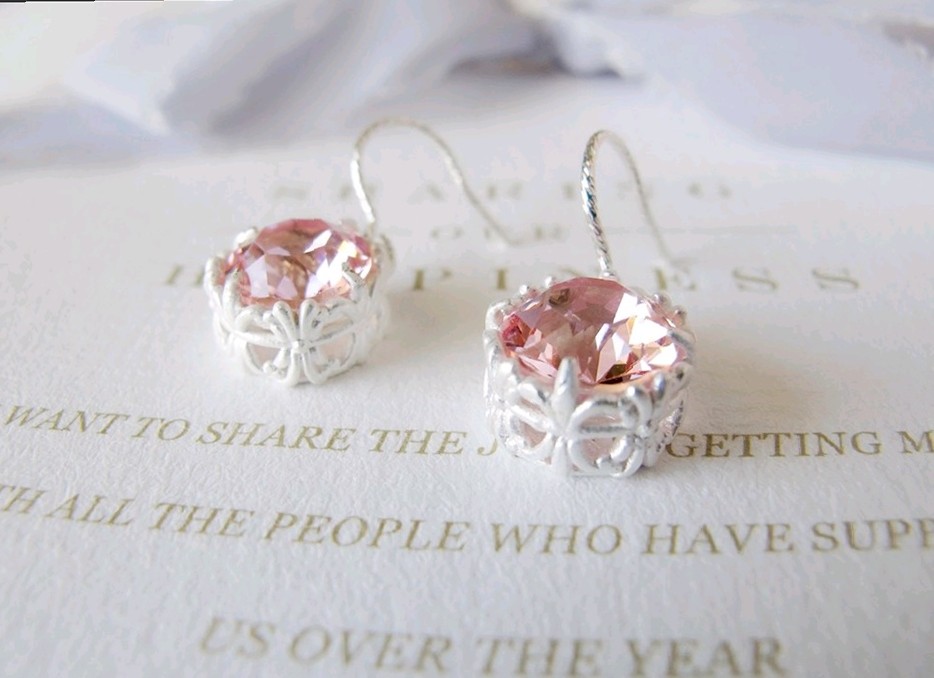 SV925 Bright flower-Pink  *Lily crown ピアスorイヤリングサージカルステンレス可