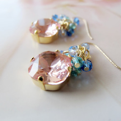 14kgf Swarovski *Spring walk* ピアスorイヤリング 3枚目の画像