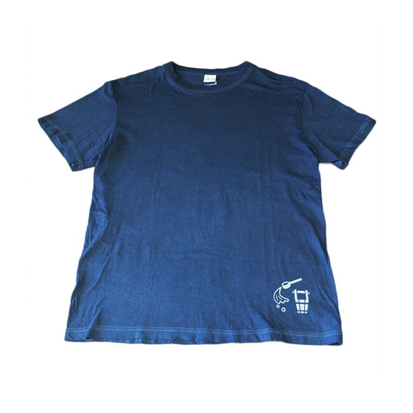 打ち水Tシャツ/藍染め 5.6オンス/ハイクオリティTシャツ/抗菌/防虫/打ち水/本藍染/紺/ネイビー 1枚目の画像