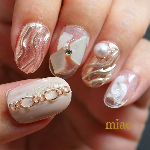 ネイルチップ【なみなみミラーネイル】 ネイルチップ（つけ爪