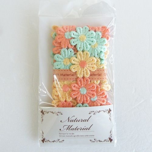 選べる8タイプ]ケミカルレース 花 1.2m巻 カラフルな可愛いモチーフ