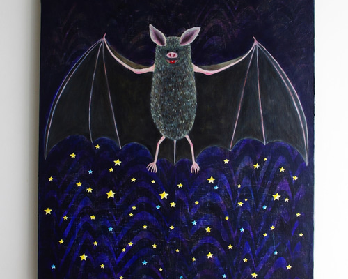 蝙蝠 コウモリ 白 蚕 創作 珍獣 動物 原画 アート 絵画 画家 インテリア 蝙蝠 コウモリ 白 蚕 創作 珍獣 動物 原画 アート 絵画 画家
