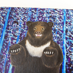 油絵　原画「けものみち1」Ｆ0サイズ　ツキノワグマ　熊　クマ 3枚目の画像