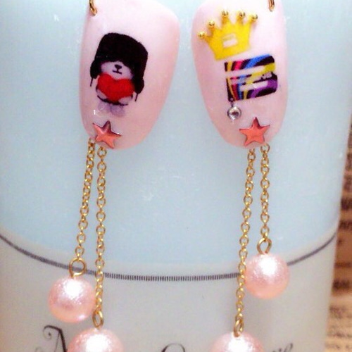 再再再販☆コットンパール×チェーン ピアス GD Ver.➅ BIGBANG