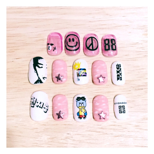 pricedown☆BIGBANG ネイルチップ G-Dragon 10本➕4本 ジヨン