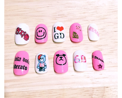 BIGBANG ネイルチップ G-Dragon ジヨン/ビッグバン/つけ爪 ネイル