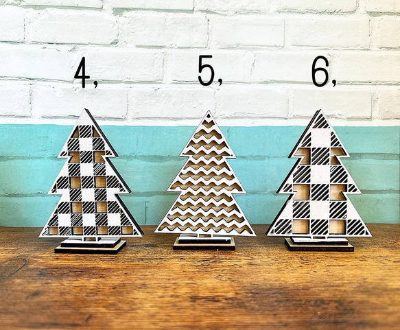 【選べる14パターン】木製のミニクリスマスツリークリスマスの飾り付けに♪ 4枚目の画像