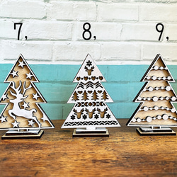 【選べる14パターン】木製のミニクリスマスツリークリスマスの飾り付けに♪ 5枚目の画像