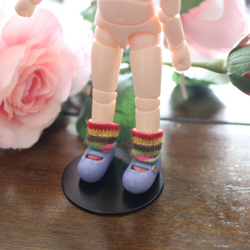オビツ11 カラフル ボーダー ソックス 2足セット ドール用 ミニチュア